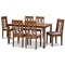 Baxton Studio Cherese Modern and Contemporary Grey Fabric and Walnut Brown Finished Wood 7-Piece Dining Set 186-10545-10520-Zoro - alternate 1